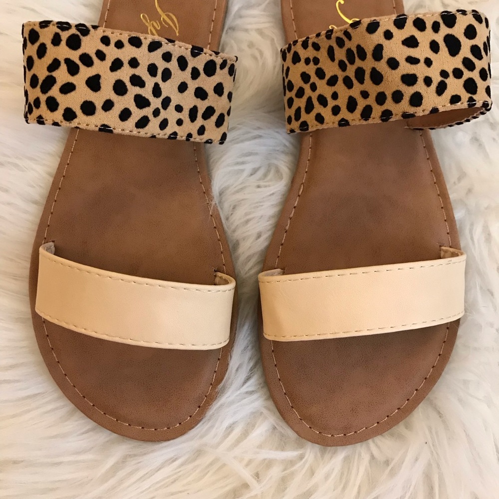 Cleo Double Banded Leopard Sandals - Picture 5 of 13